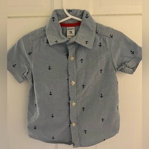 Carters button up denim short sleeve shirt